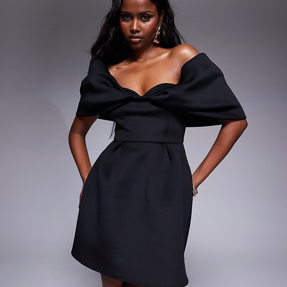 ASOS | Bardot mini dress with sweetheart neckline and full structured skirt